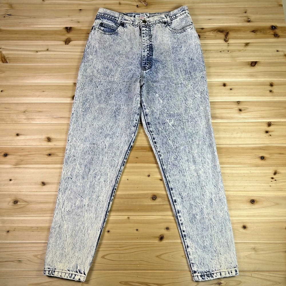Essentials Sport Jeans Womens 31 Acid Wash Super High Rise Zip Cuff Tapered Leg